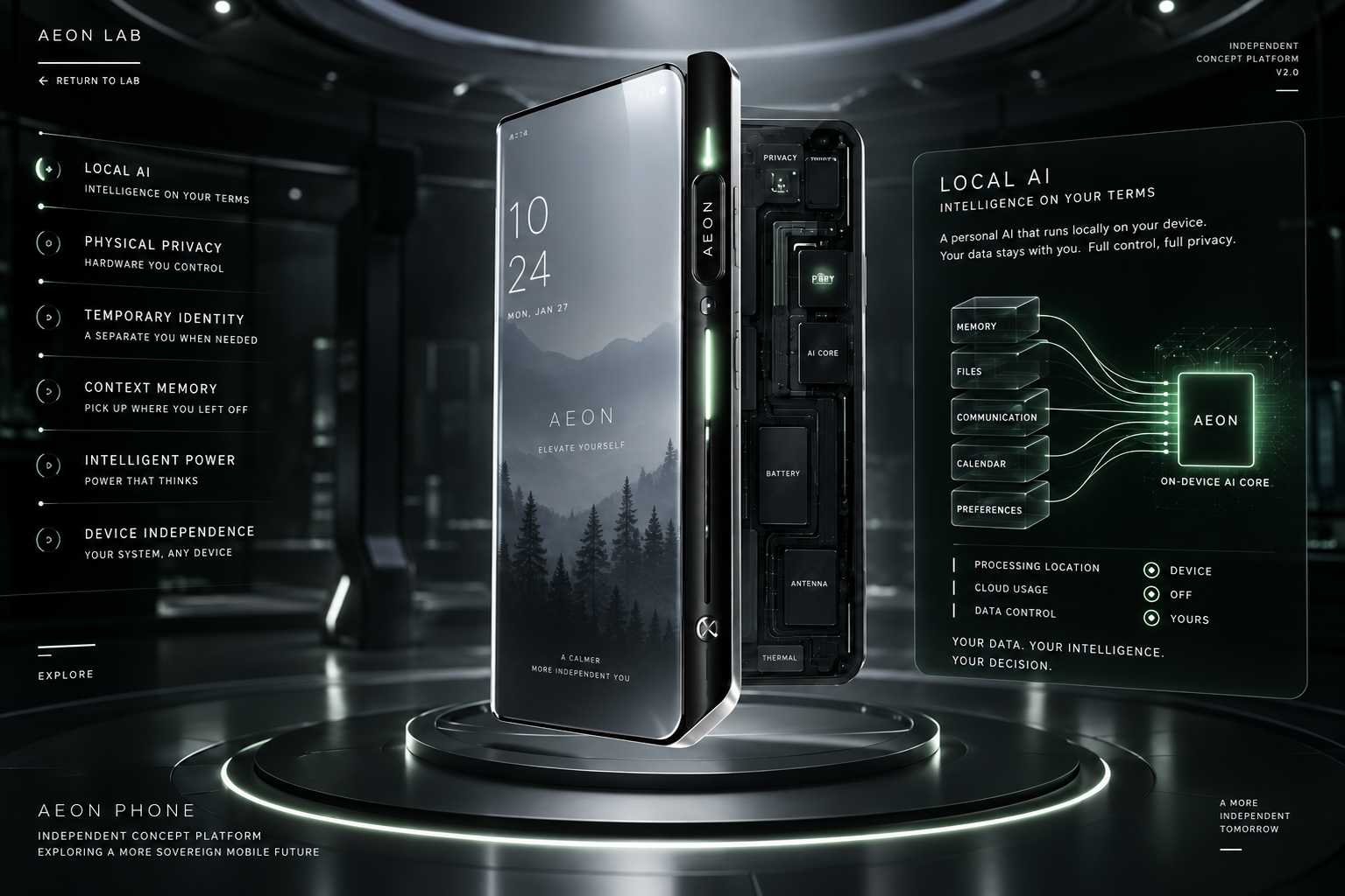 AEON Phone independent concept platform